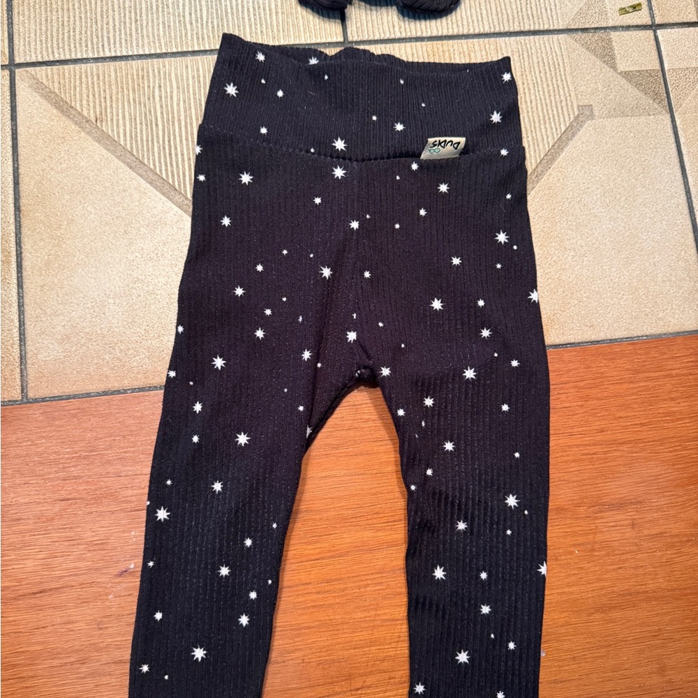 Dudis Designs Black Starry Baby Leggings